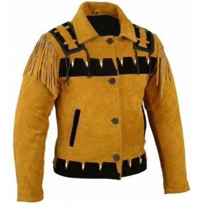 Men,s Suede Leather Jacket Cowboy, ..