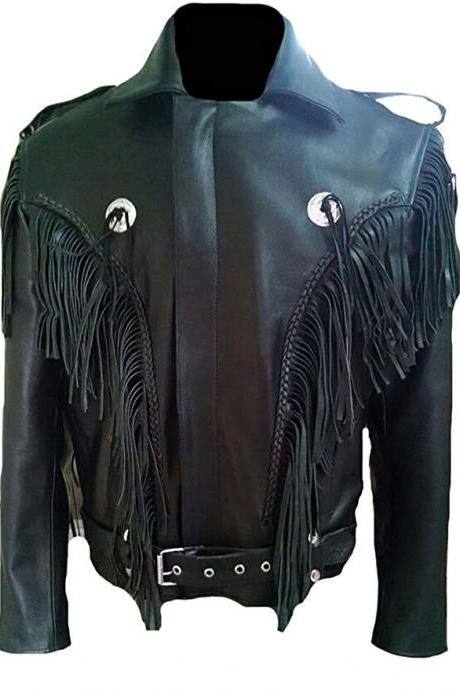  Stylish Mens Biker Vintage Motorcycle Distressed Black Cafe Racer Leather Jacket