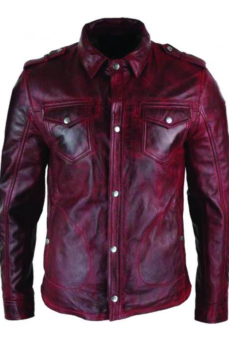 Mens Hand Made Stylish-Red-Timber-Washed-Slim-Fit-Shirt-Jackets (1)