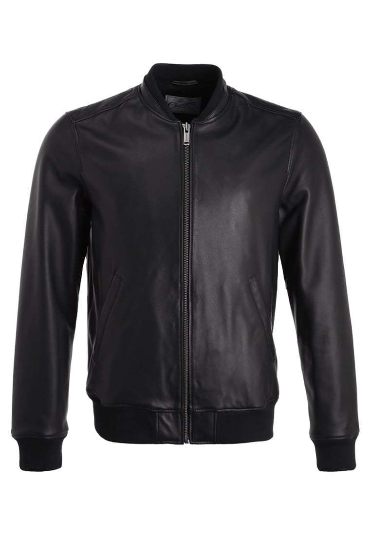 Black Bomber Leather Jacket For Men Flight Jacket Size S M L XL XXL ...